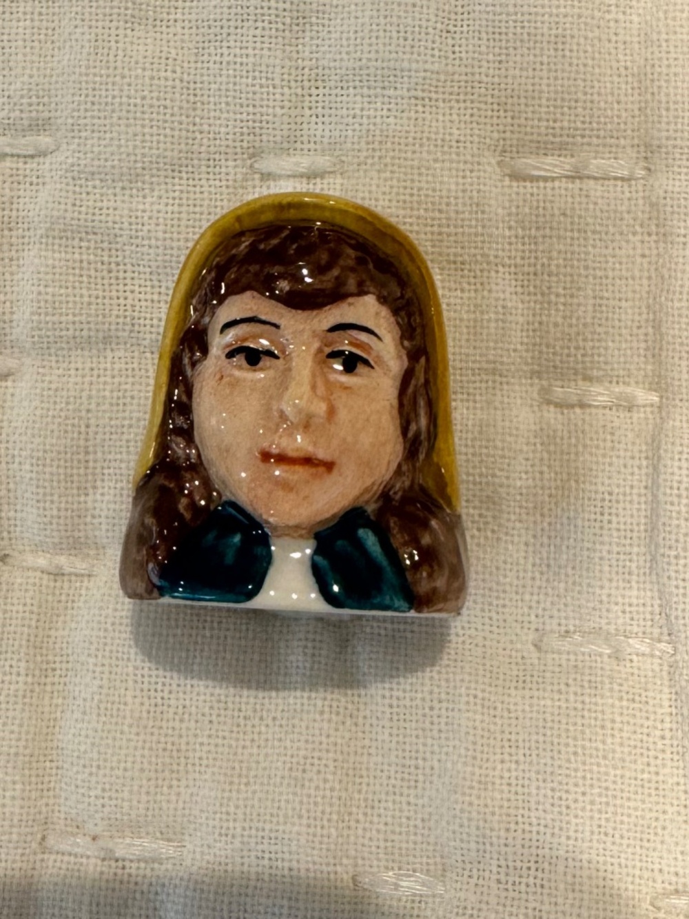 Vintage Thimble Charles Dickens Character Little Nell Porcelain Staffordshire